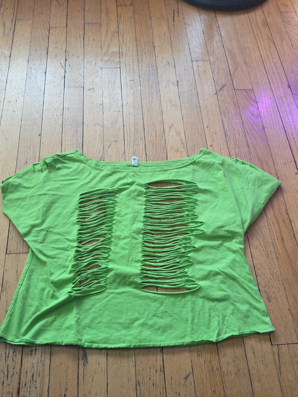 🌿Women’s Neon Green Cutout Back Crop Top